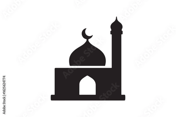 Obraz Mosque icon silhouette vector with white background