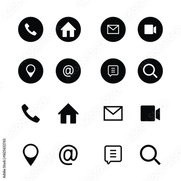 Fototapeta Business icon set useful for contact information