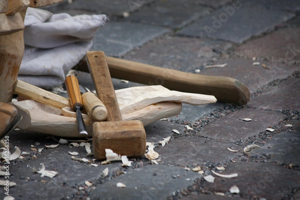 Obraz Wooden carpenter tools