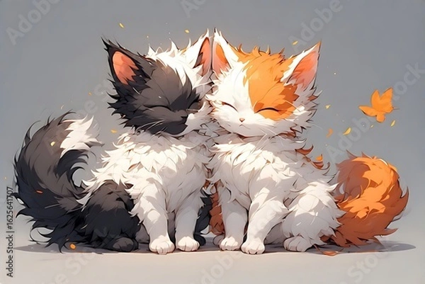 Obraz Artwork two cat cute 