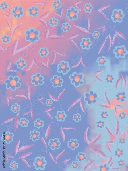 Fototapeta seamless pattern with flowers