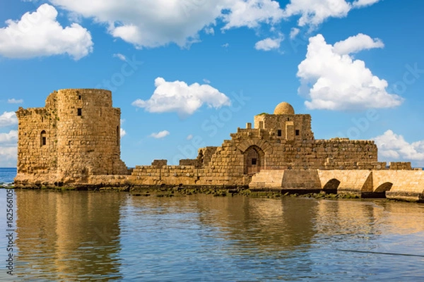 Obraz Crusaders Sea Castle Sidon Saida w południowym Libanie na Bliskim Wschodzie