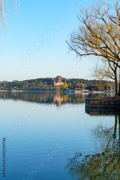 Fototapeta Distant View of the Tower of Buddhist Incense in Summer Palace, Beijing, China