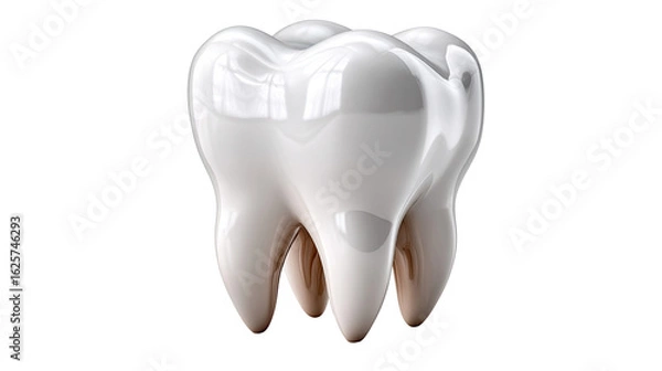 Fototapeta Healthy Tooth: A close-up view of a perfect, healthy tooth showcases the pristine whiteness and intricate structure of enamel, emphasizing oral health.