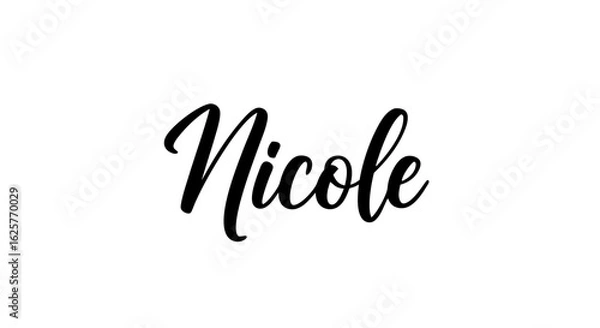 Fototapeta Elegant Nicole Script Word Design for Personalized Projects and Unique Invitations