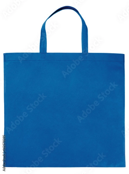Obraz Sample blue non-woven bag isolated on white 