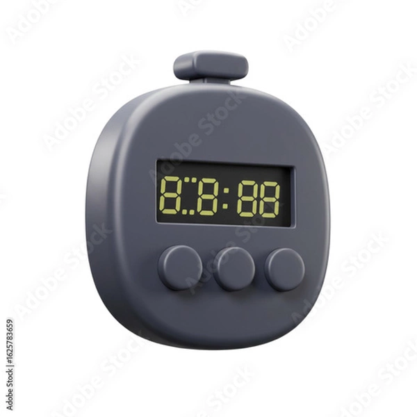 Fototapeta Digital Stopwatch: Time Management & Productivity Tool Isolated on Transparent Background