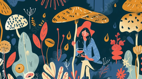 Obraz Vibrant abstract shapes intertwining to form a dynamic and visually striking composition.