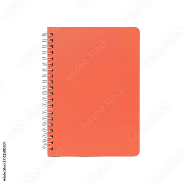 Obraz Vibrant Coral Notebook with Spiral Binding Isolated for Creative Projects and Planning Visualization