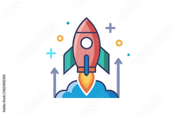 Obraz rocket icon startup launch speed spark progress business energy growth future
