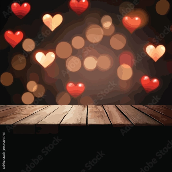 Obraz Valentine's Day Wooden Table Setting