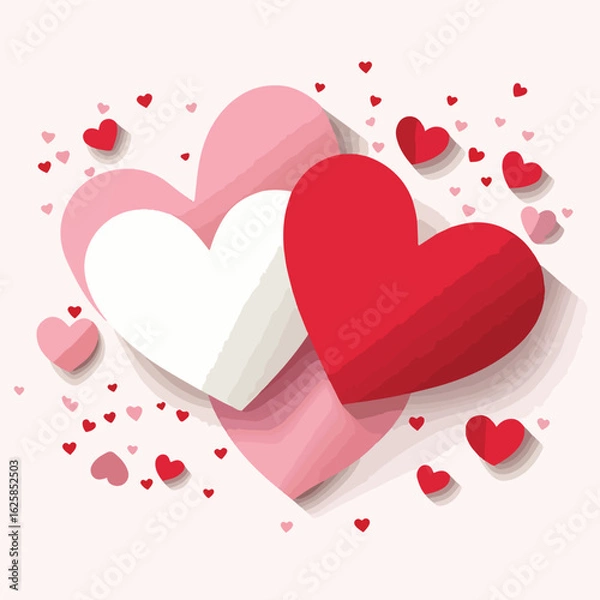 Obraz Romantic Red Hearts Background Design
