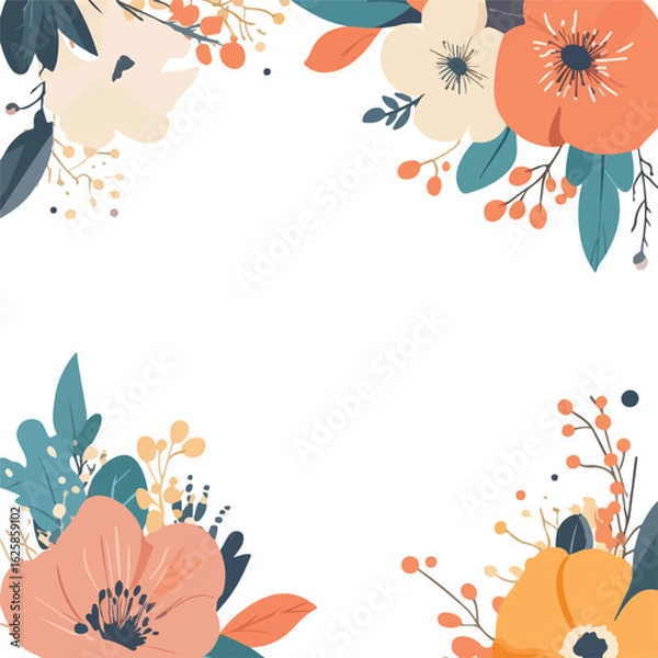 Obraz Floral Blank Card Top View Layout