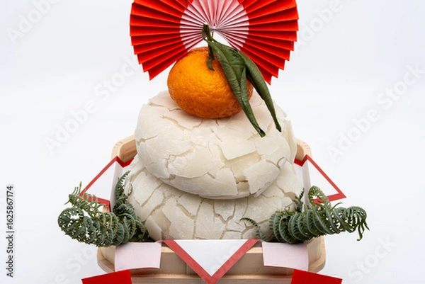 Fototapeta 鏡開き前のひび割れた鏡餅