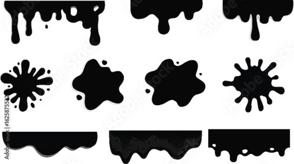 Obraz honey drip, caramel black vector