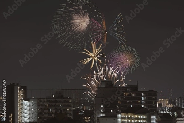 Obraz 夜空に咲く大輪の花火