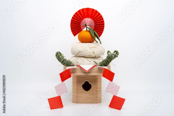 Obraz 鏡開き前のひび割れた鏡餅