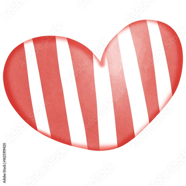 Obraz Red heart with simple white vertical stripes