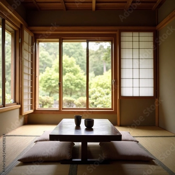 Fototapeta empty room with wooden table