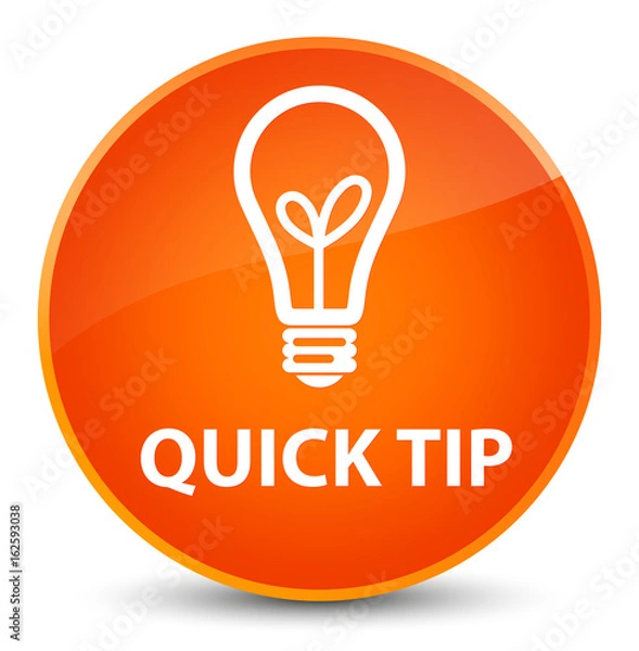 Fototapeta Quick tip (bulb icon) elegant orange round button