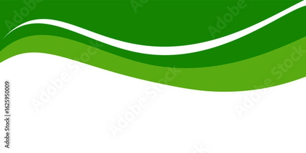 Fototapeta Abstract White and Green wave wide background banner