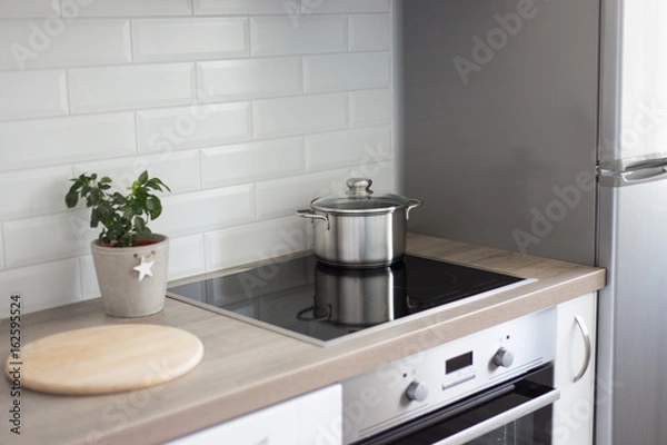 Obraz work space in modern kitchen interior