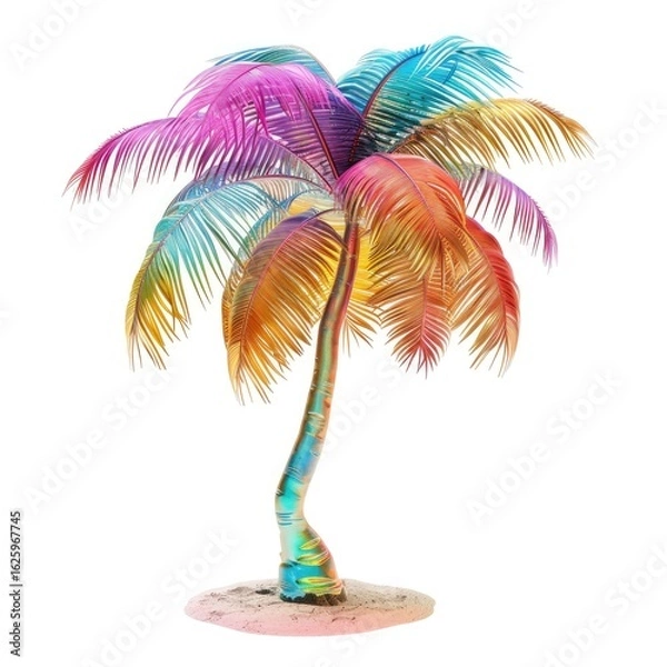 Fototapeta Vibrant, colorful palm tree