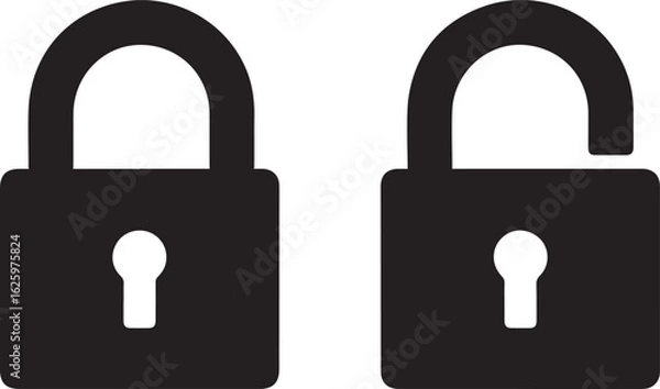 Obraz Open and closed lock icon