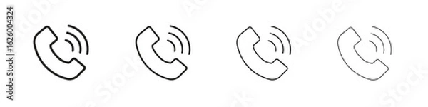 Fototapeta Telephone icon outline vector pack. Best for web, mobile, ui
