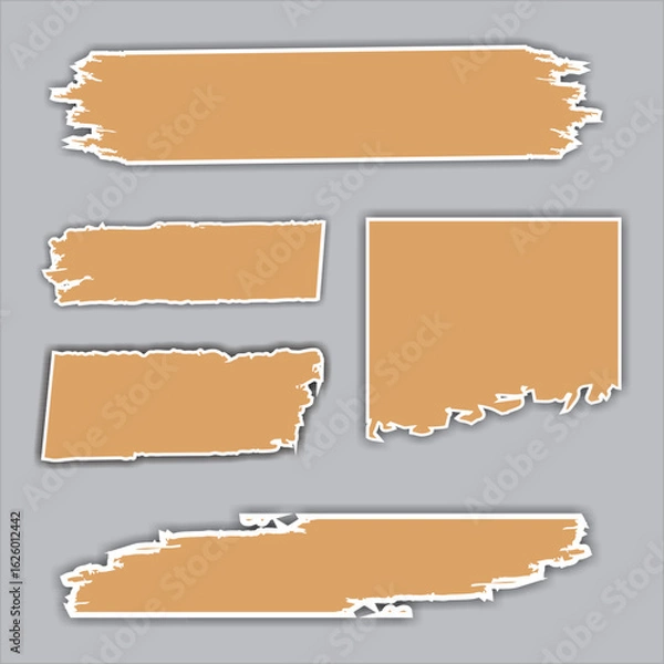 Fototapeta Torn Paper Pieces background Vector 