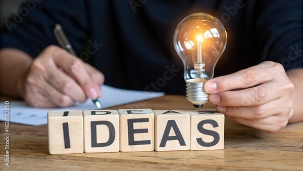 Obraz Igniting Innovation with Light Bulb Inspiration