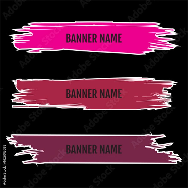 Fototapeta Set of Three Text Banners with Bold Designs and Text Areas