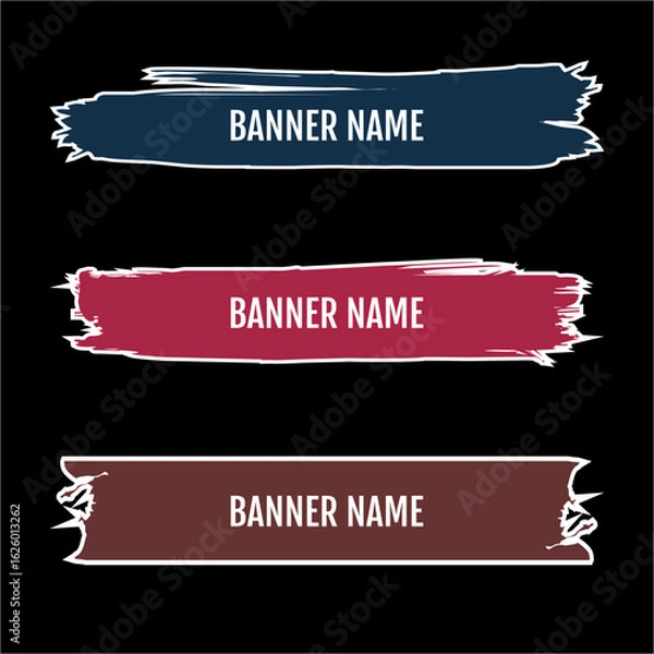 Fototapeta Set of Three Text Banners with Bold Designs and Text Areas
