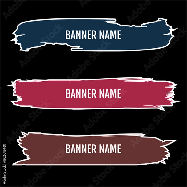 Fototapeta Set of Three Text Banners with Bold Designs and Text Areas