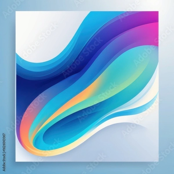 Obraz Abstract blue wave design background template