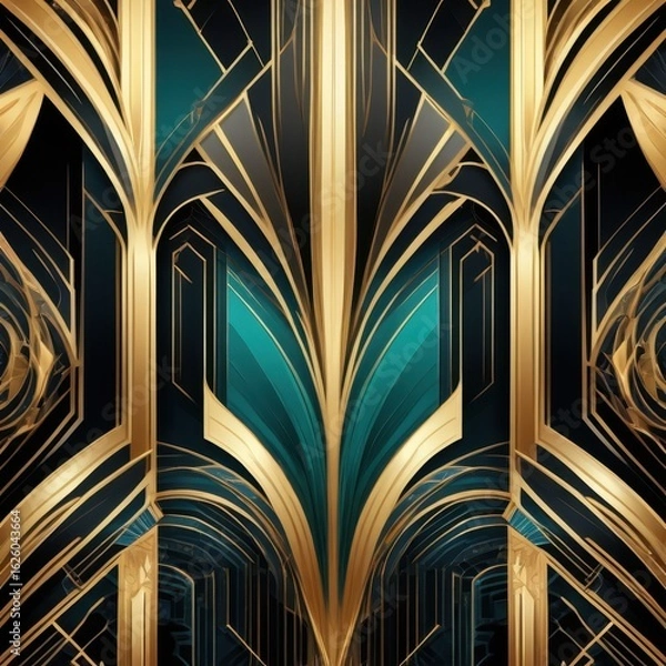 Obraz Abstract geometric pattern with radiating black and white stripes