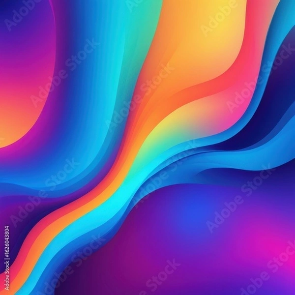 Obraz Abstract colorful wave design with vibrant gradient background