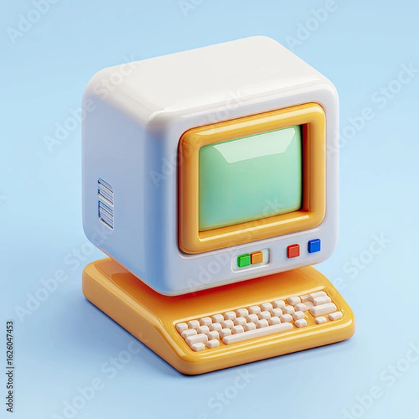Obraz Retro-Futuristic Pixelated PC