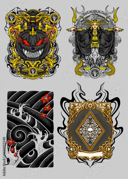 Obraz Bold Elements – Versatile Vector Illustration Bundle for Apparel, Stickers & Merch