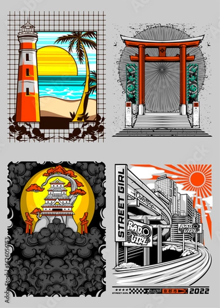 Fototapeta Bold Elements – Versatile Vector Illustration Bundle for Apparel, Stickers & Merch
