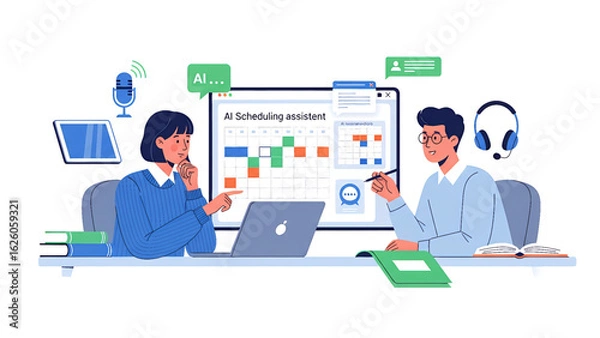 Fototapeta Software development team working on a project with robotic automation and system integration.