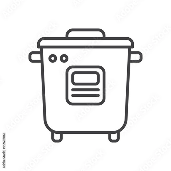Fototapeta Rice cooker line icon, outline vector sign, linear style pictogram isolated on white. Symbol, logo illustration. Editable stroke. Pixel perfect graphics