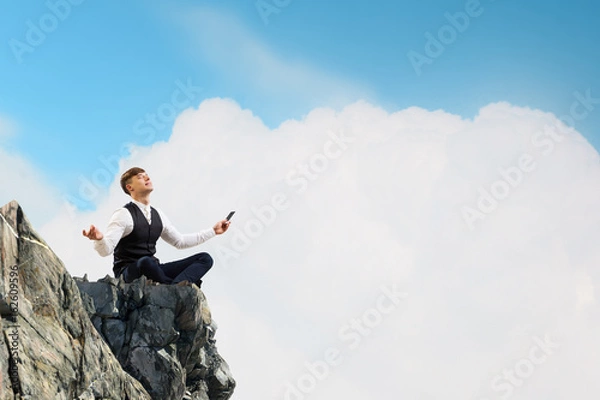 Fototapeta Take a deep breath and relax. Mixed media