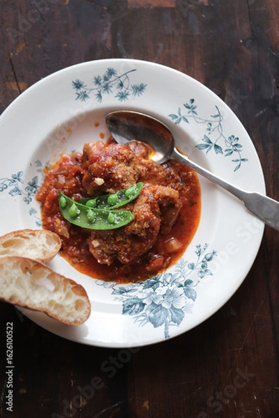 Fototapeta トマトの煮込みハンバーグ