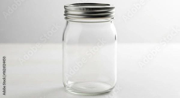 Obraz empty glass bottle on white background