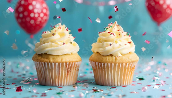 Obraz cupcake with pink frosting