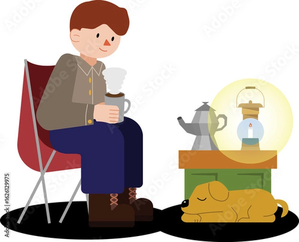 Fototapeta 캠핑하는 남자