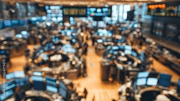 Obraz Blurred stock exchange floor