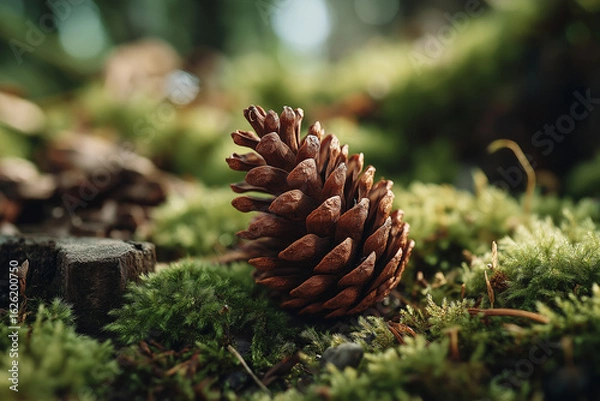 Obraz pine cones on a tree