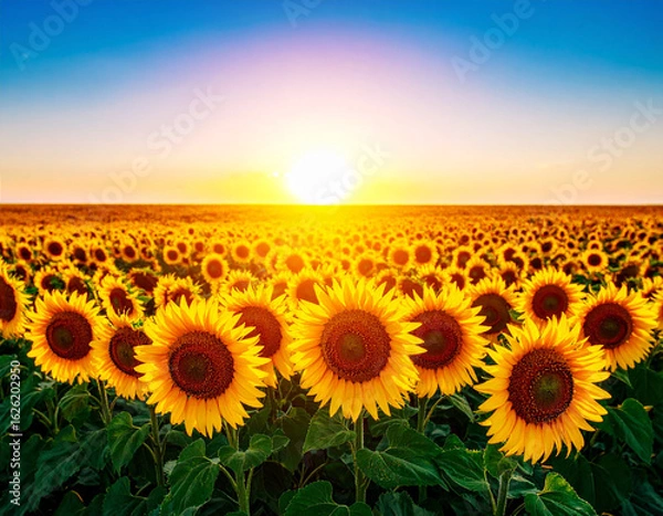 Obraz 満開のひまわり畑